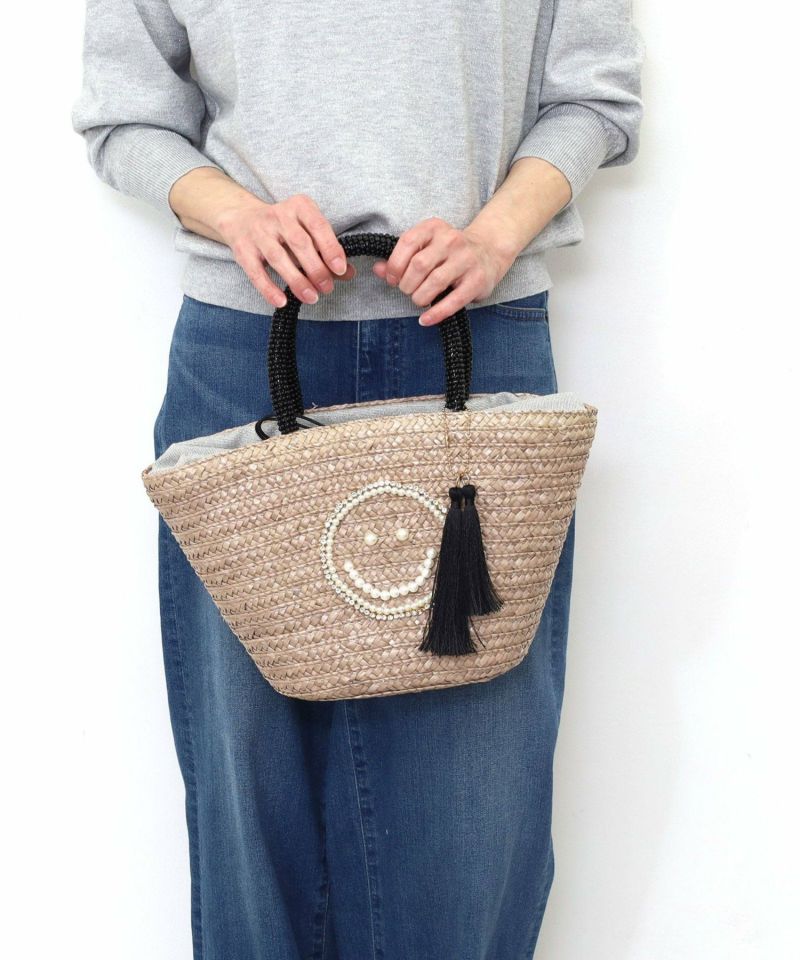 【COO SPECIAL WEEK】SMILEY 珍珠刺繡珠子提手籃袋